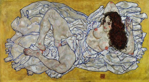 Resting nude by schiele